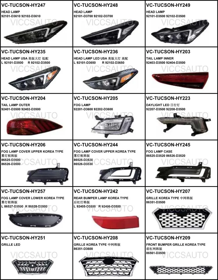 OEM 92403-D3500 92404-D3500 for Hyundai Tucson 2019 Tail Lamps