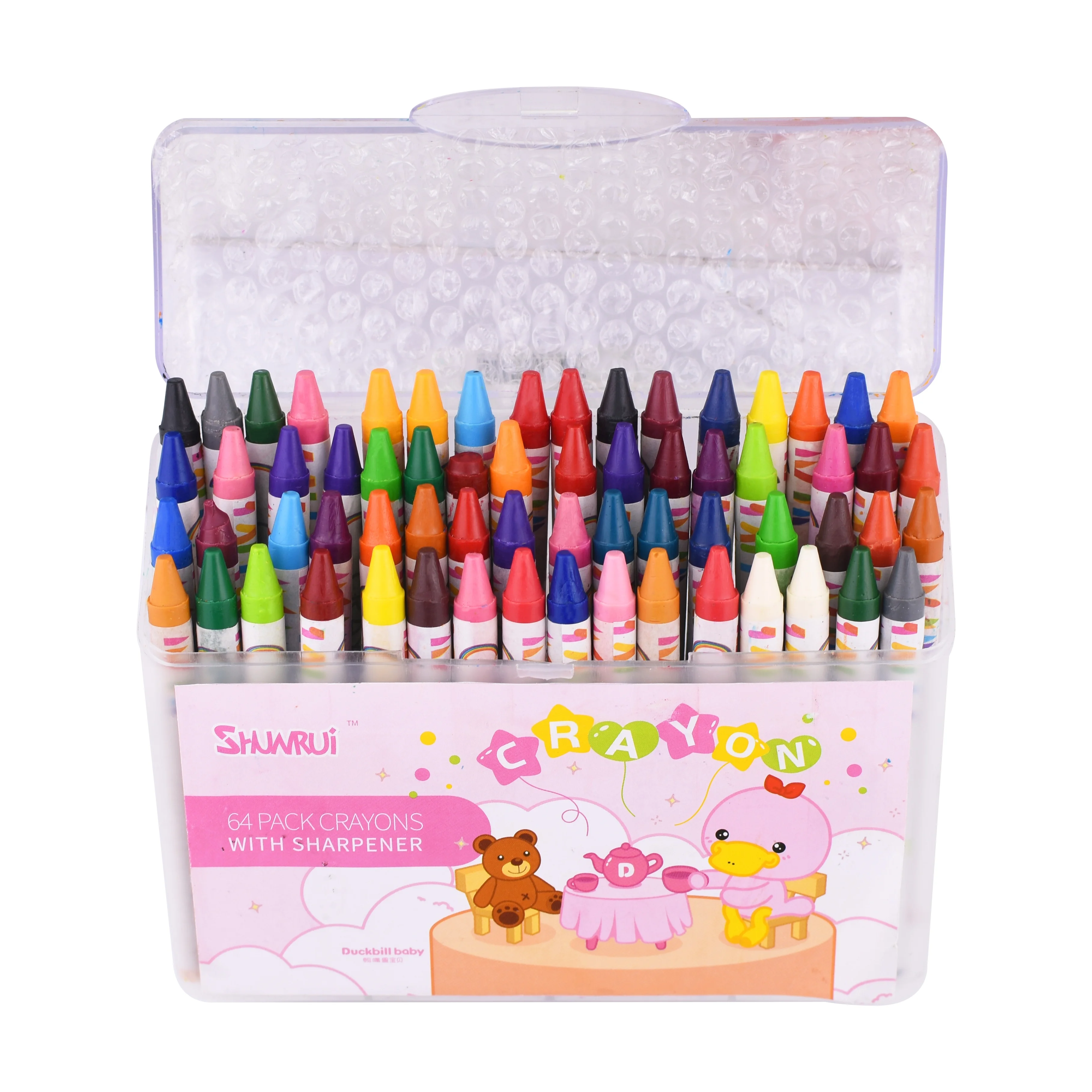 factory 64 color wax crayons in bulk non-toxic for children drawing