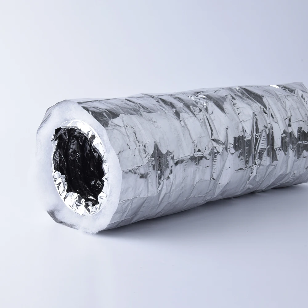 Iso Aluminum White Insulated Flexible Duct Hvac Air Systems/flexible Ducts For Exhaust And