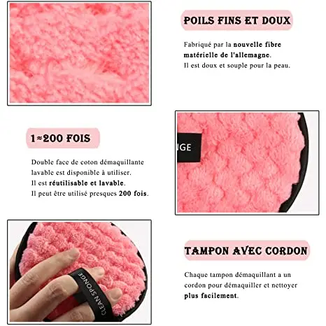 Heart Shape Reusable Makeup Cleaning Remover Eye Pad Removal Make up Puff Pink Colorful Washable Soft Flannel Sponge Pads