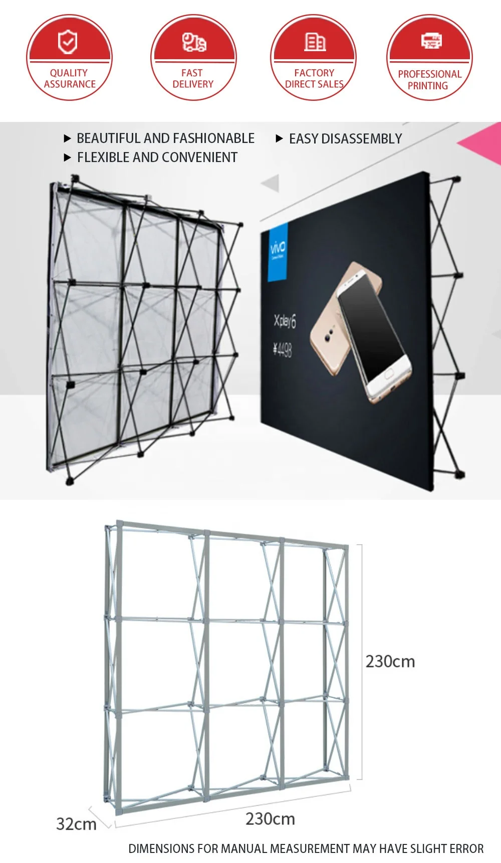 Aozhan Premium Straight Popup Stands Aluminum Tela 10x10ft 3x4 Backdrop ...