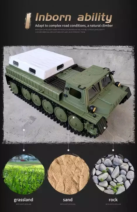 WPL E1 E-1 GAZ-71 1/16 RC Tank Toy 2.4G 4WD Crawler Tracked