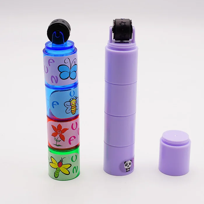 Diy Mini Educational Cartoon Arts Cute Detachable Portable Roller Toy ...