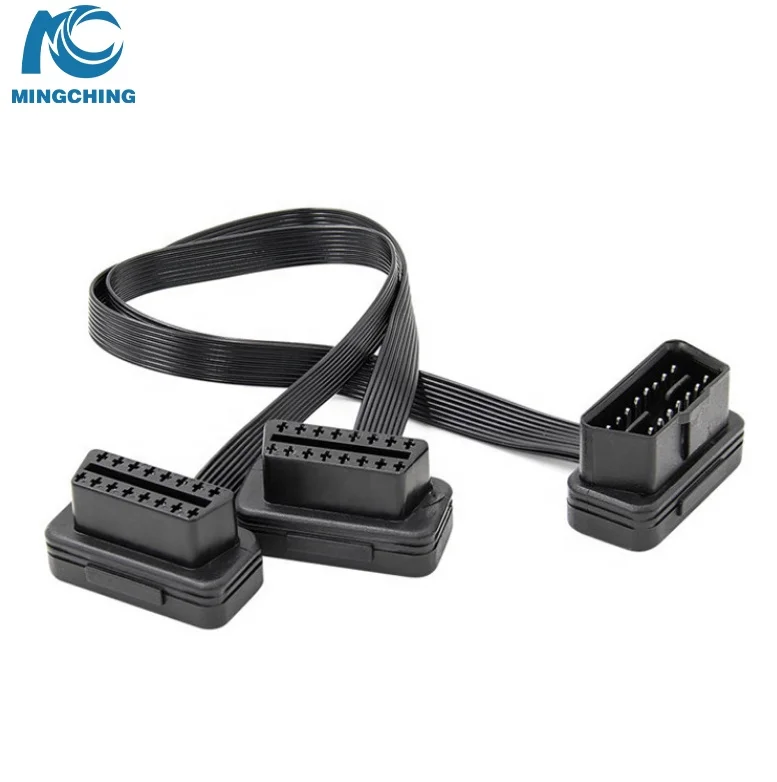 OBD2 16 PIN Male to Female Flat Extension Cable for Cars/Trucks Used for Code Reading Engine Analyzing