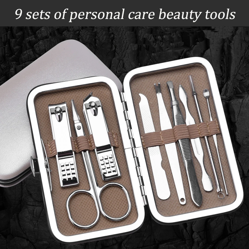 9 шт. P rofessional набор кусачек для ногтей набор инструментов для педикюра женский набор для ухода маникюрный набор для путешествий и дома