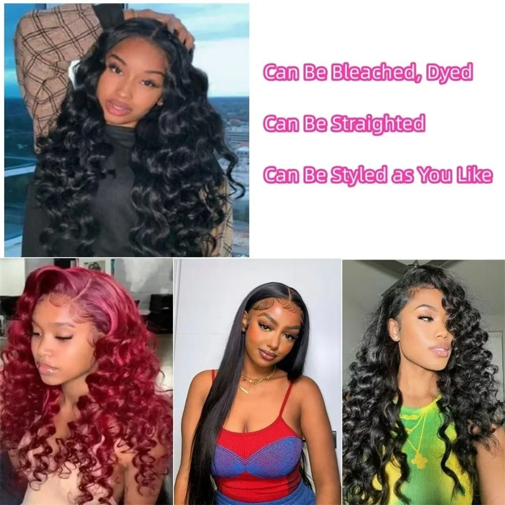 Extensions de tissage en cheveux humains malaisiens Loose Wave 30 pouces 1/3/4 pièces pour femme noire_voghion.com