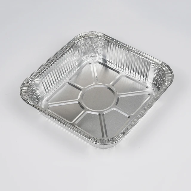 Disposable rectangular food packing Airline aluminum foil container aluminum tray keep warm baking container