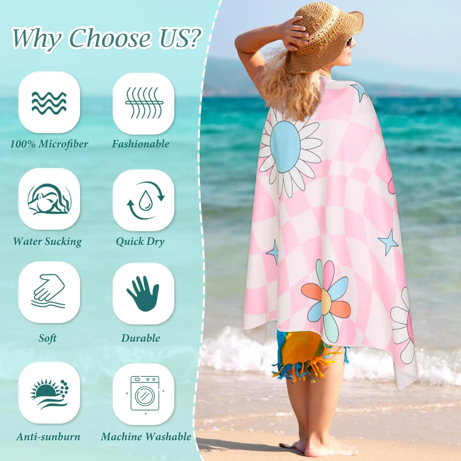 Microfiber Oversized Beach Towel Quick Dry Sand Proof Absorbent Compact Blanket Lightweight for Swimming Sports Beach manufacture