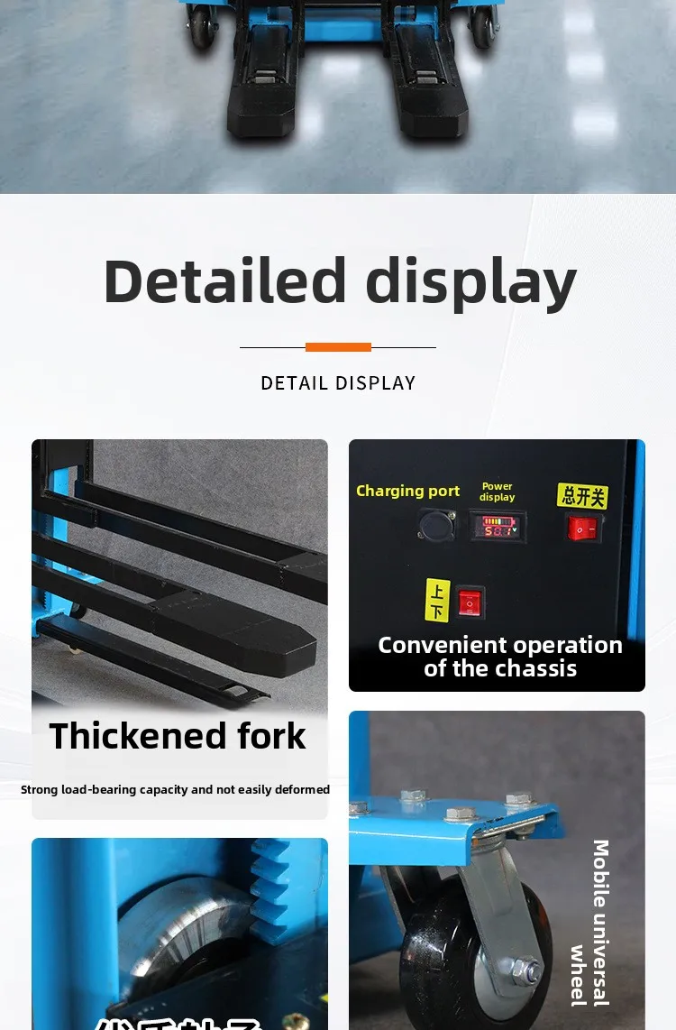 500kg Portable Hand Push Self Lifting Lift Stacker Reach Forklift Mini ...