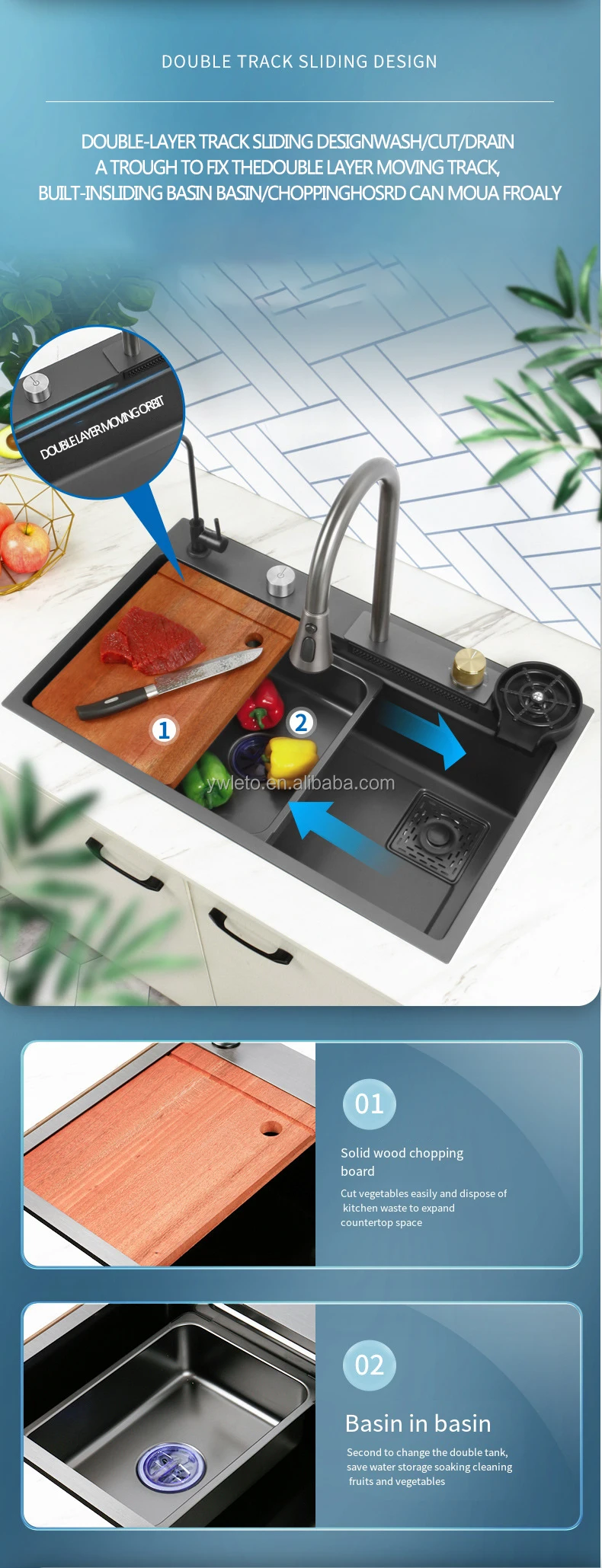 Hot Sale New Nano Antiscratch Kitchen Sink Double Bowl Stainless Steel