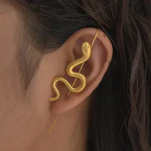 Ins Style Hanger Ear Clip Punk Exaggerated Earring Ear Clip Snake Shaped Earring Hook