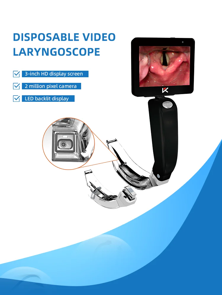 Big Screen Disposable Video Laryngoscope With A Trolley For Intubation