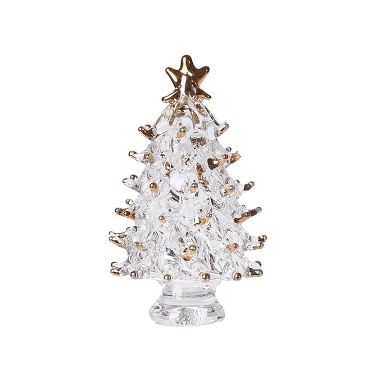 Home decoration mini crystal clear glass trees figurine christmas decoration tree for sale manufacture