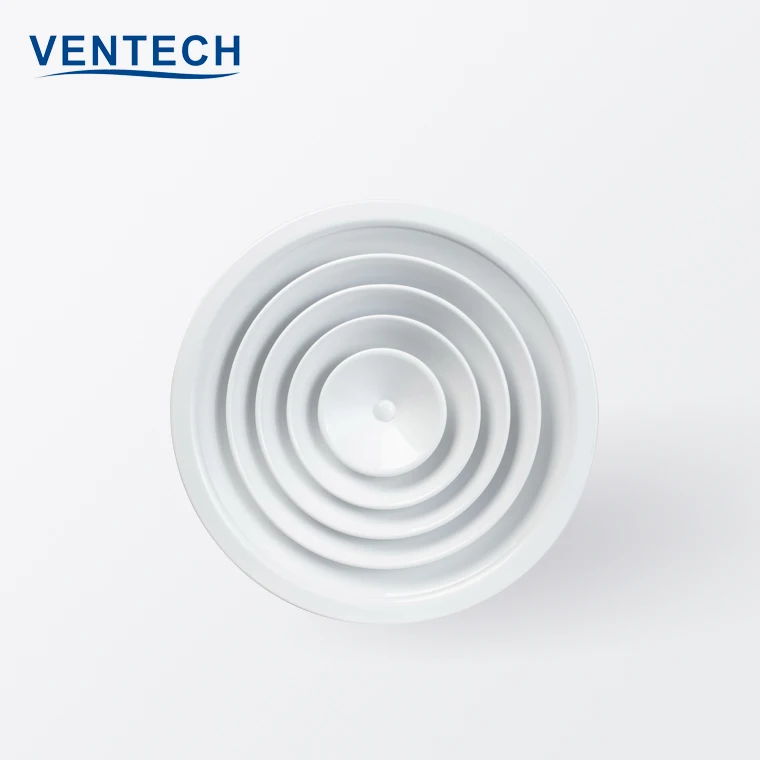 Abs Plastic Ceiling Vent Supply Air Grille Round Down Jet Diffuser Ventilation Downjet Air Diffuser With Butterfly Damper