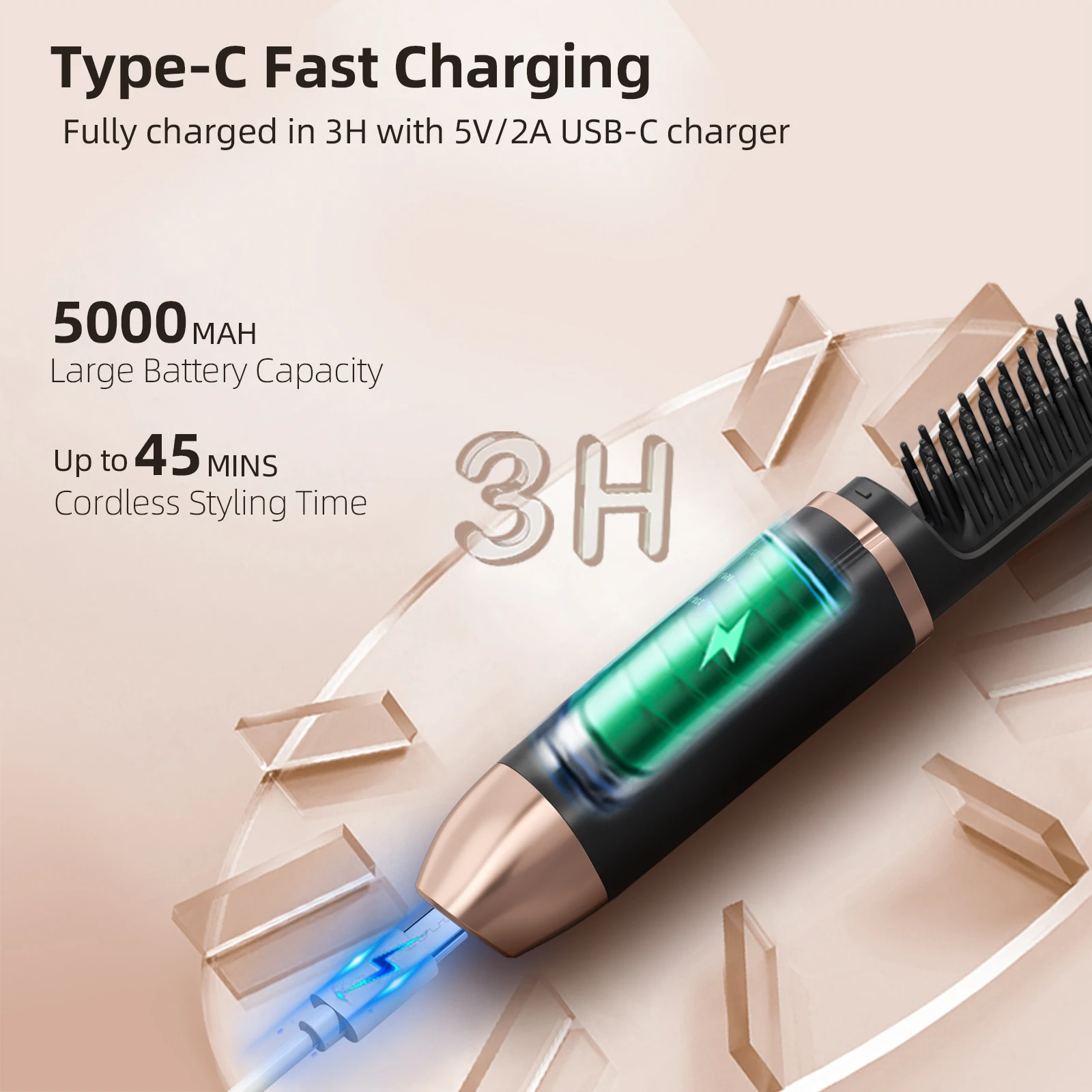 Multi-Function Beauty Personal Pocket Flat Iron for Beard Hair 2 in 1 Comb Flat Iron Hair Straightener Brush