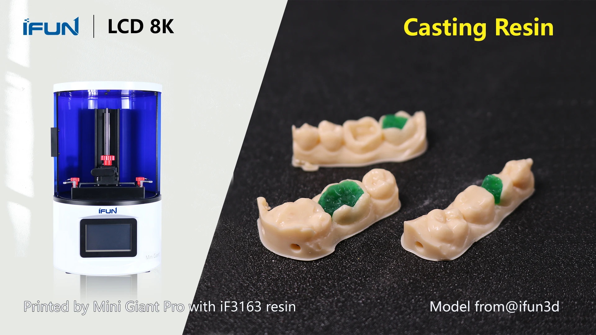 Ifun Professional mini Giant PRO 3D 6.6inch 4k mono lcd dental manufacturers 3d printer equipmentsc for dental