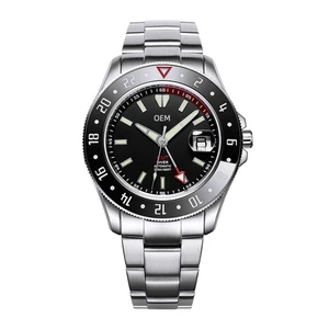 ODM Custom High-end 20ATM Diving Automatic Watches 316L Stainless Steel Sapphire Mechanical Watch with Seagull ST2109 GMT