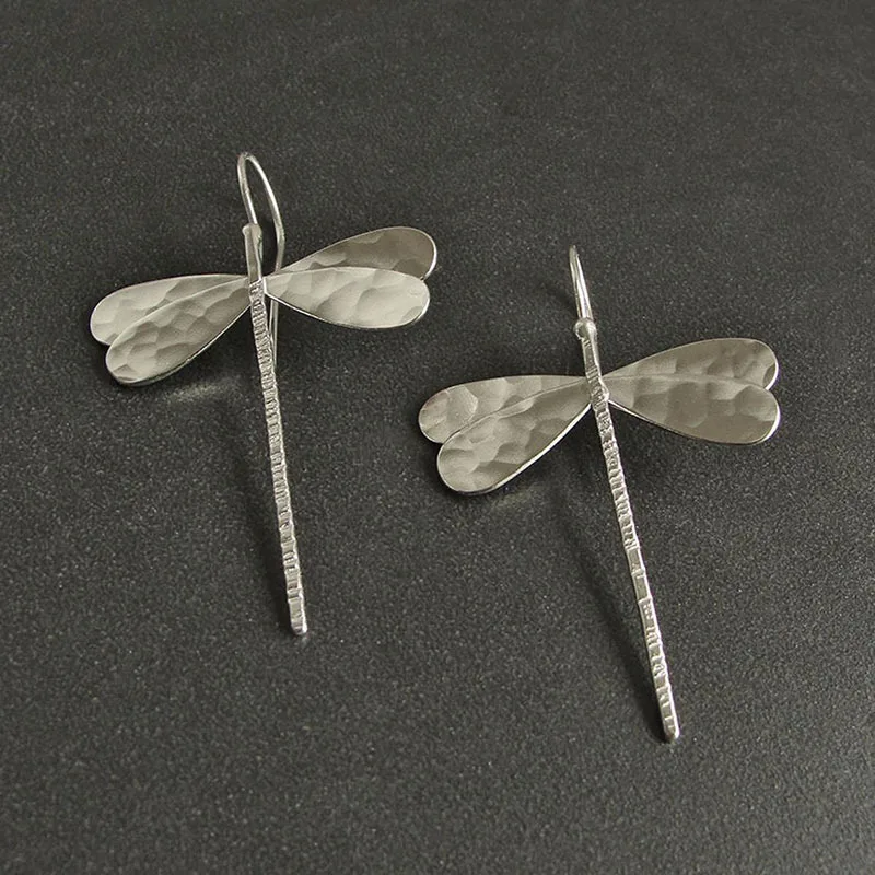 Minimalist 3D Dragonfly Drop Earrings Women Fashion Long Earrings Female Party Wedding Jewelry Exquisite Accessories