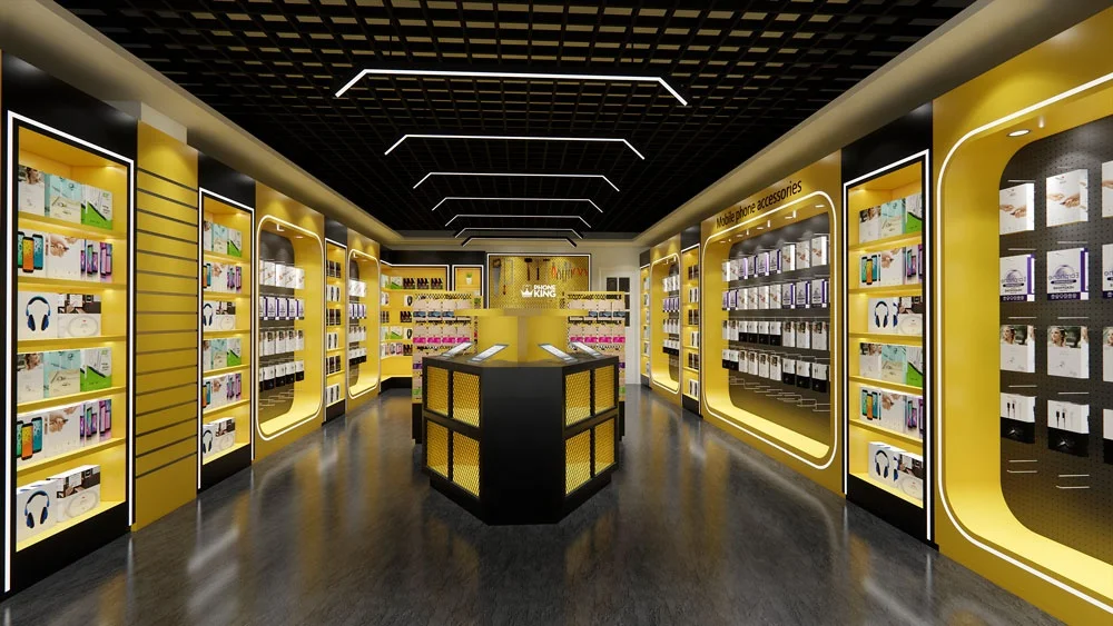 Electronics Showroom Design Mobile Shop Counters Mobile Phone Store Interior Design Decoration for Mobile Shop