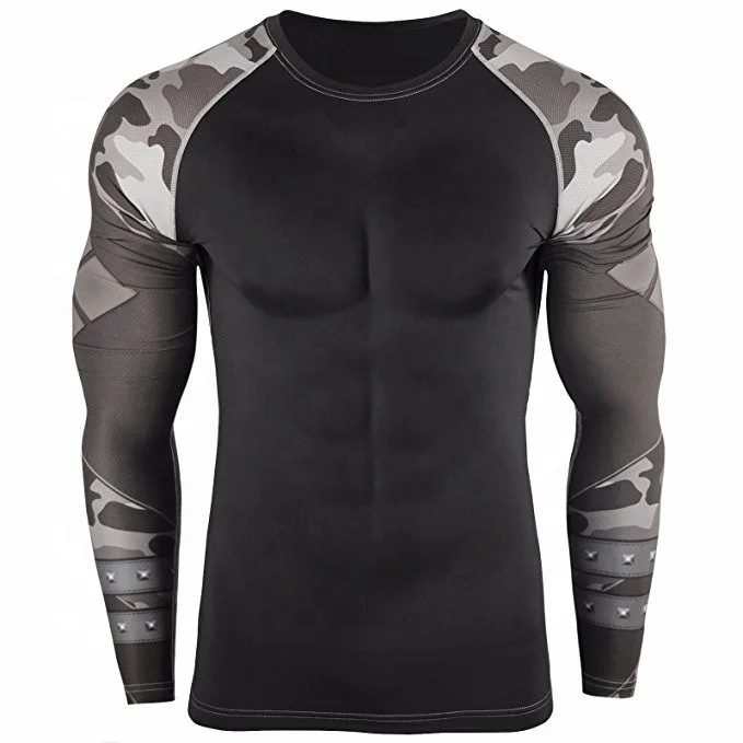 Rashguards Mma Rush Guard компрессионная рубашка оптом под заказ с сублимационным принтом Jiu Jitsu Grappling Bjj длинным