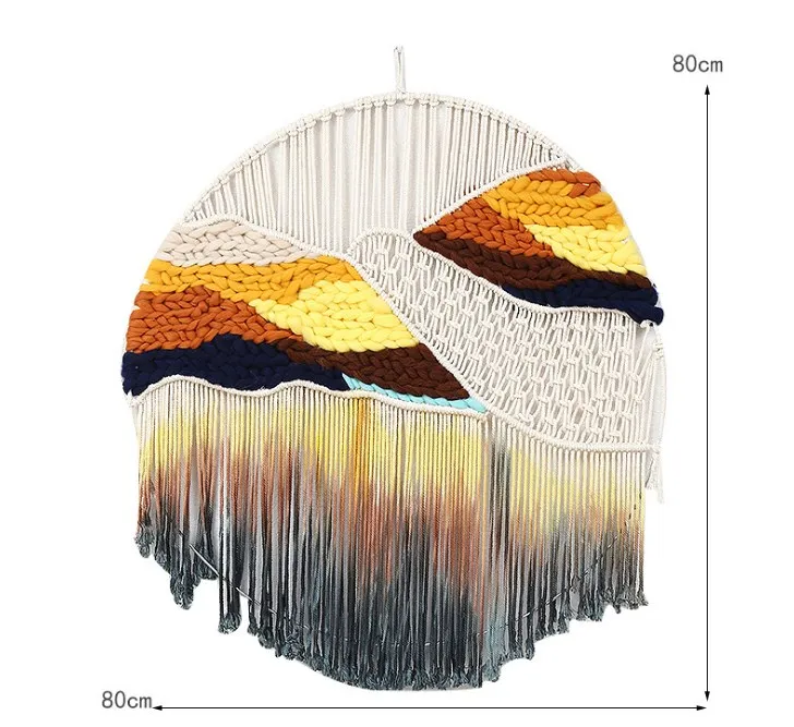 INS скандинавский цветной креативный Ландшафтный фон ручной работы Круглый Гобелен