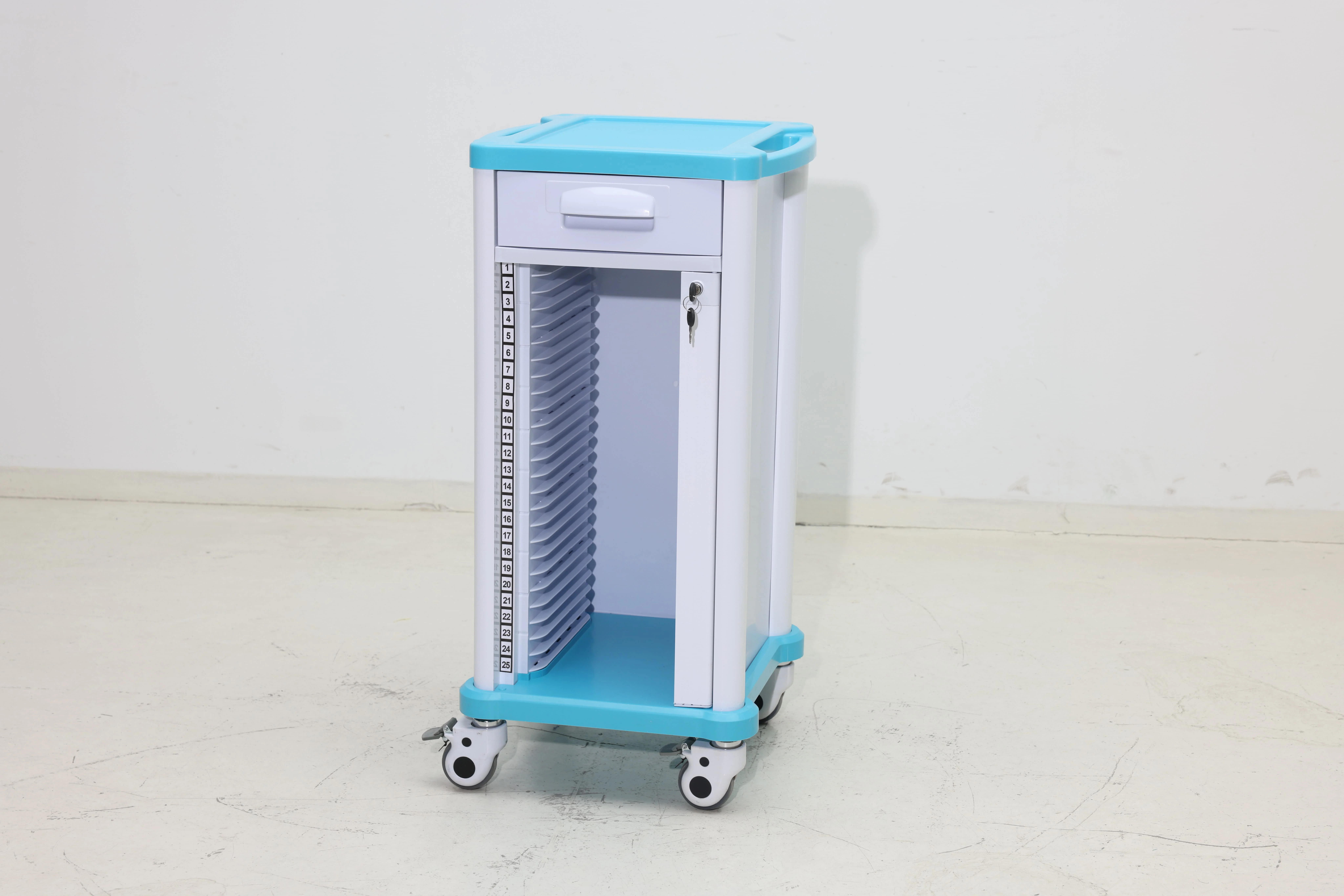 25-Record Chart Management Cart Secure Locking Smooth Glide Systems Modern ABS Design CE ISO Certified 2-Year Warranty for Hotel 4
