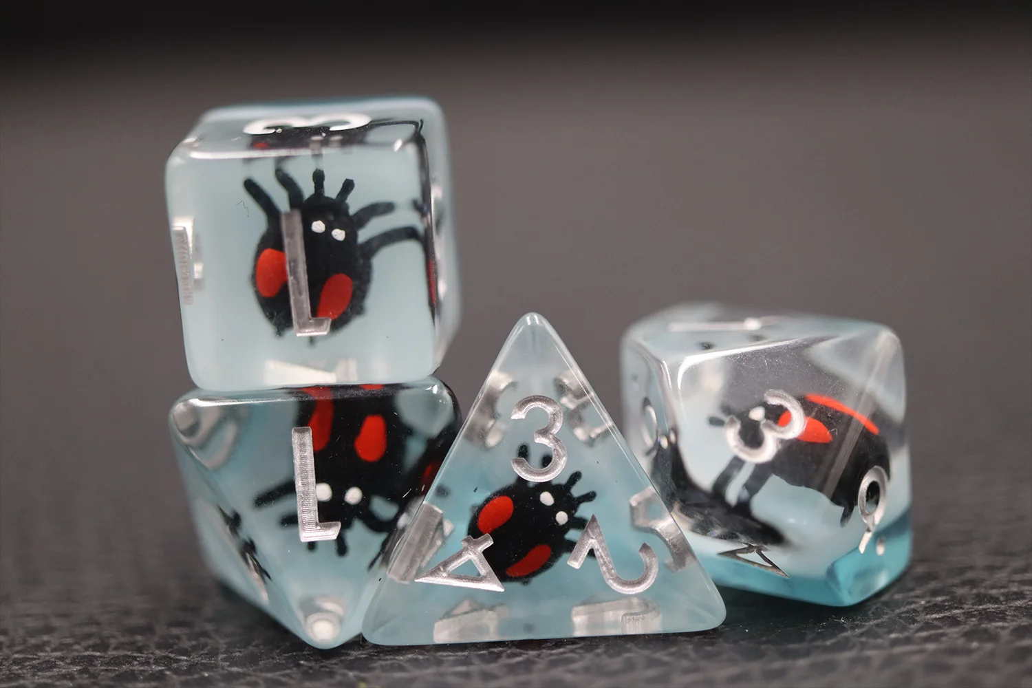 BEETLE Polyhedral Travel Dice Game Set Bulk Wholesale Plastic Resin DND Board Dice for On-The-Go Adventures details