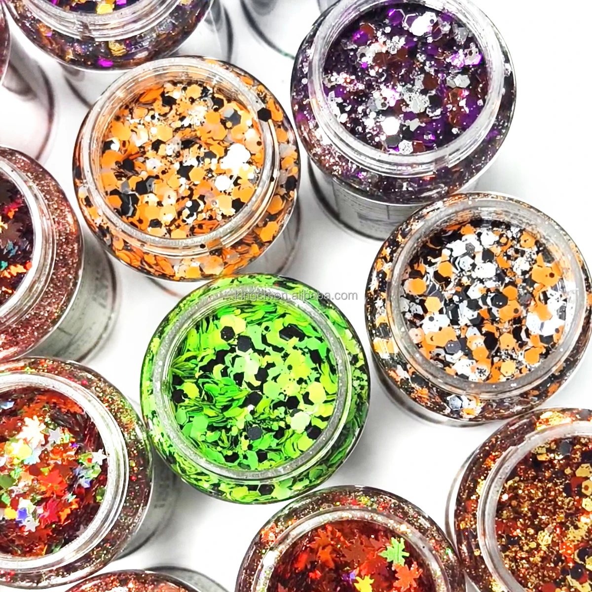 product hot selling 2oz shaker packing custom mix chunky glitter wholesale for tumbler nail resin decoration 24colors autumn glitter-8