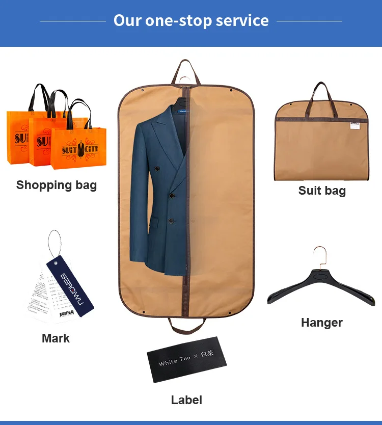 Custom Print Colour Logo Cheap Non Woven Foldable Reusable Garment Pack