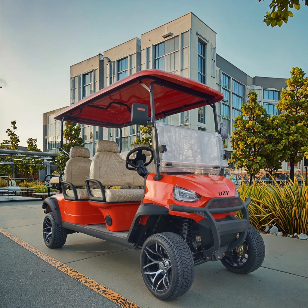 Customizable Logo Printed Modern 4-Seater Electric Golf Cart in Candy Colors 72v Battery Compatible Club Car EEC Certified