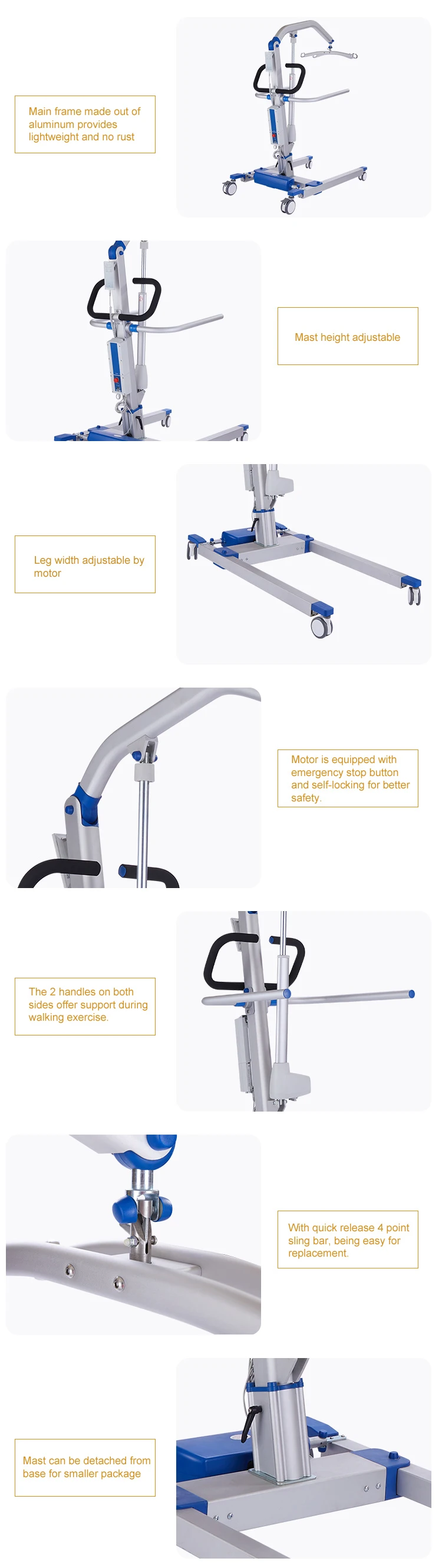 Adjustable Aluminum Bariatric Movable Patient Lifter Electric Patient Hoists For Disabled Buy