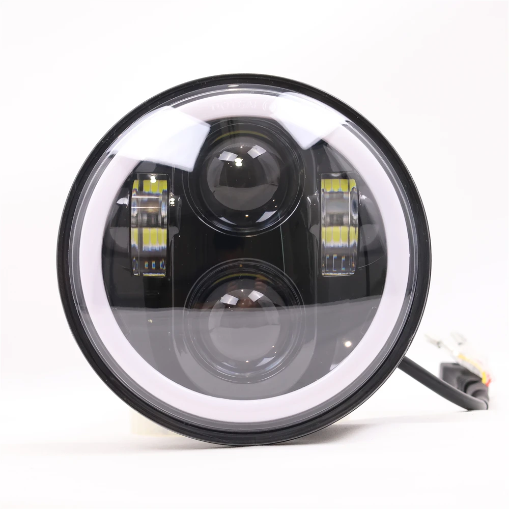 TIYPEOR Hot Wholesale 5.75Inch Universal Round LED Super Bright Headlight High/Low Beam DRL for Motorcycle for Harley 883 X48 details