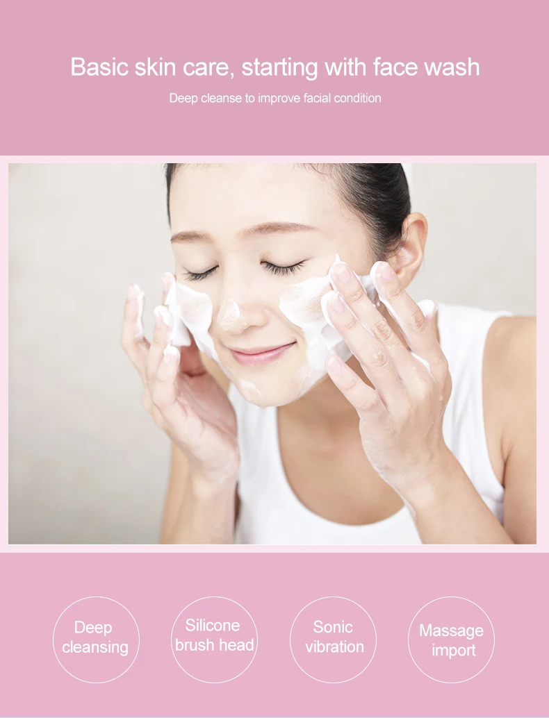 Wholesale Cold&heat Led Light Electric Facial Cleaning Brush Massager