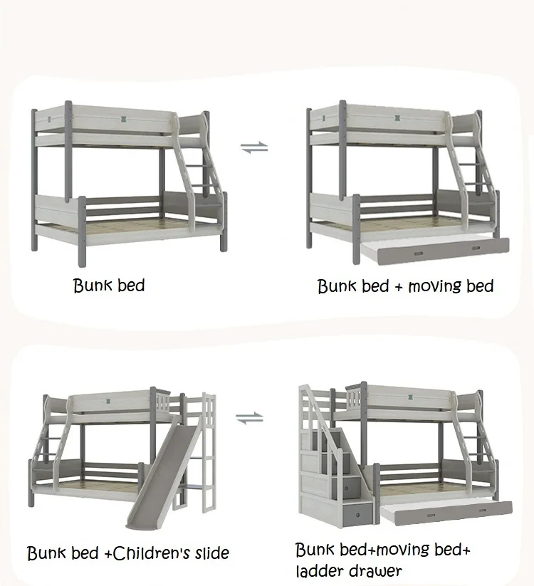 Wooden Bunk Bed For Kids Modern Style Kids Bunk Bed With Children Slide In Stock Buy Bunk Bed
