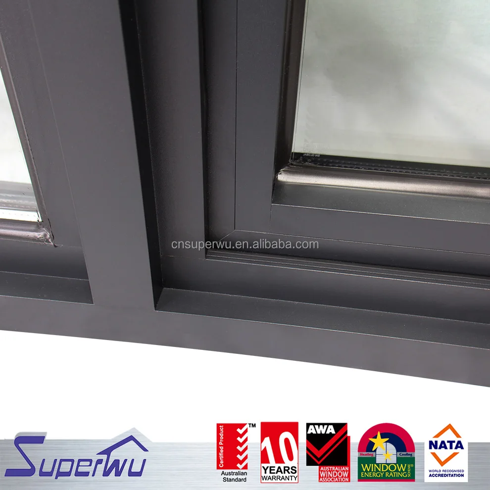 Tempered Clear Glass Water Resistant Commercial Double Glazed Awning Windows