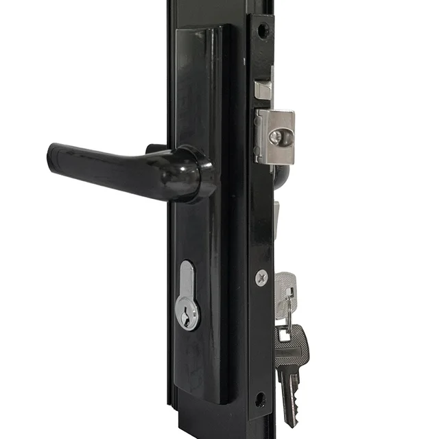 Black quality Screen Door mortise lock with cylinder double hinged screen security door handle lock