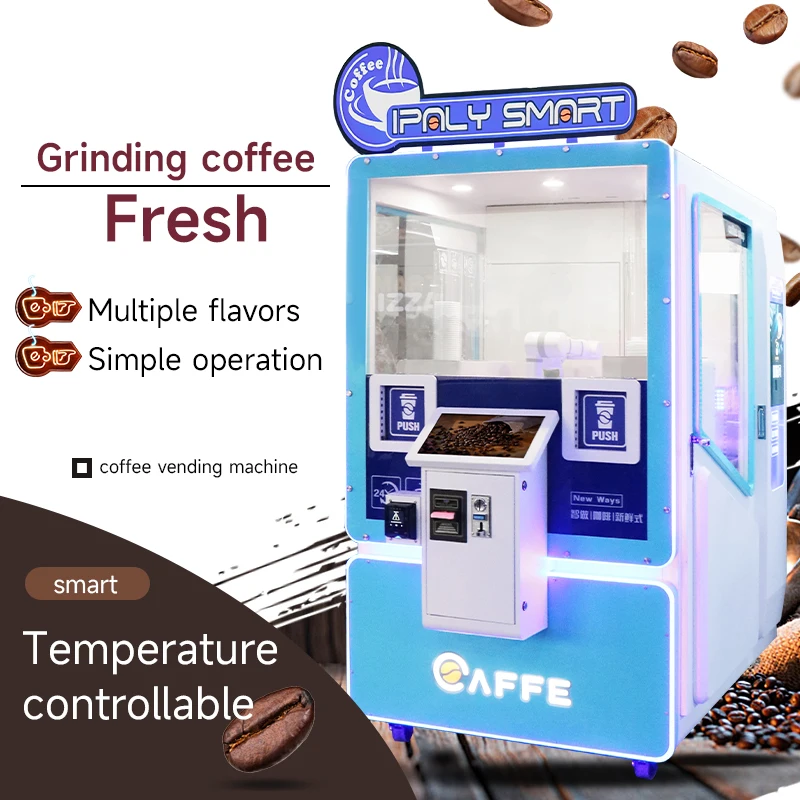 Smart and Coffee Vending Machine Fully Automatic for Business Robot Vending Machine Coffee Tea Bean with Card Operated Prices