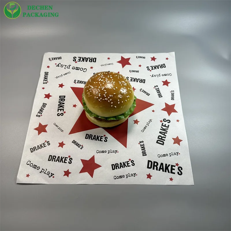 Pe Material de papel Bandeja encerada Revestimiento reciclable de cesta de hamburguesa