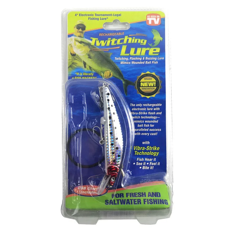 USB Charging Rechargeable 3D Eyes Colorful Ice Winter Bait Hard Lure  Fishing Bait