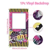 BLACK back to the 80s photo background cloth