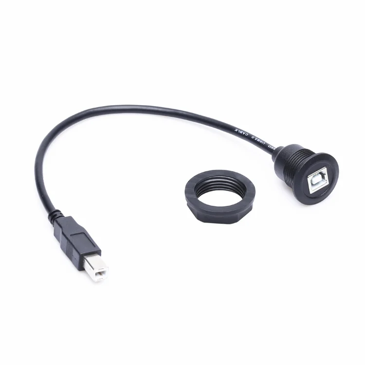 Mountable USB Cable B Female to B Male Extension Cable