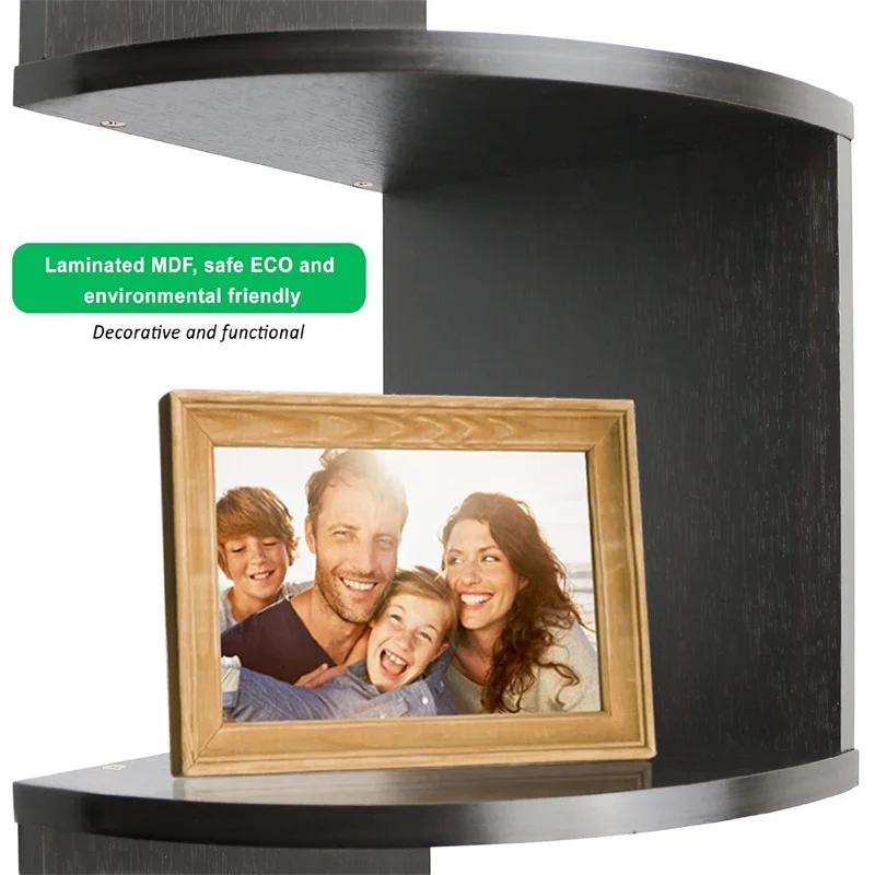 Chinese Factory Half Round Concise Style Wood Shelf Nailed Wall Mount Book Shelf