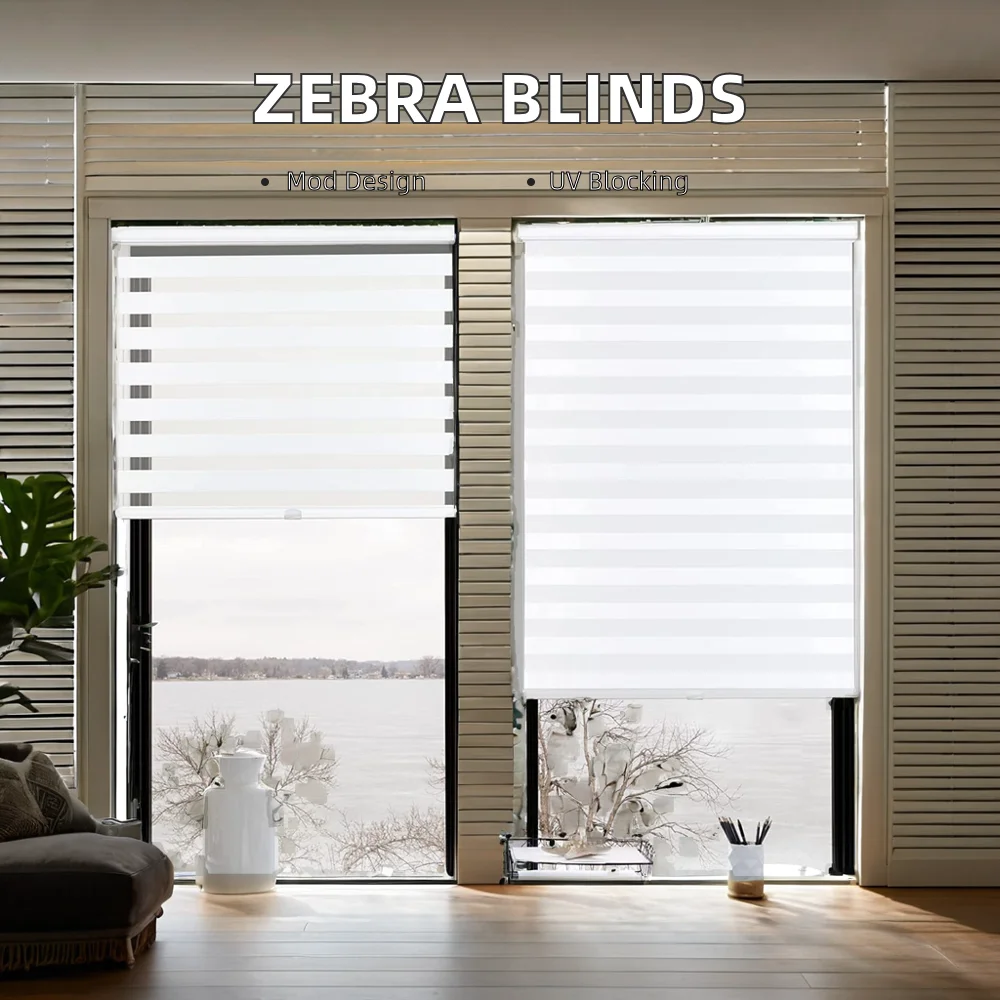 Factory Direct Sale Motorized Blinds Modern Design Zebra Roller Shades for Home Decor