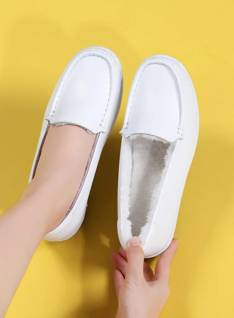 Nurse Nursing Shoes Hospital for Women White Shoes Comfort Hollow Out Breathable Anti-slip Flat Safety Work Shoes