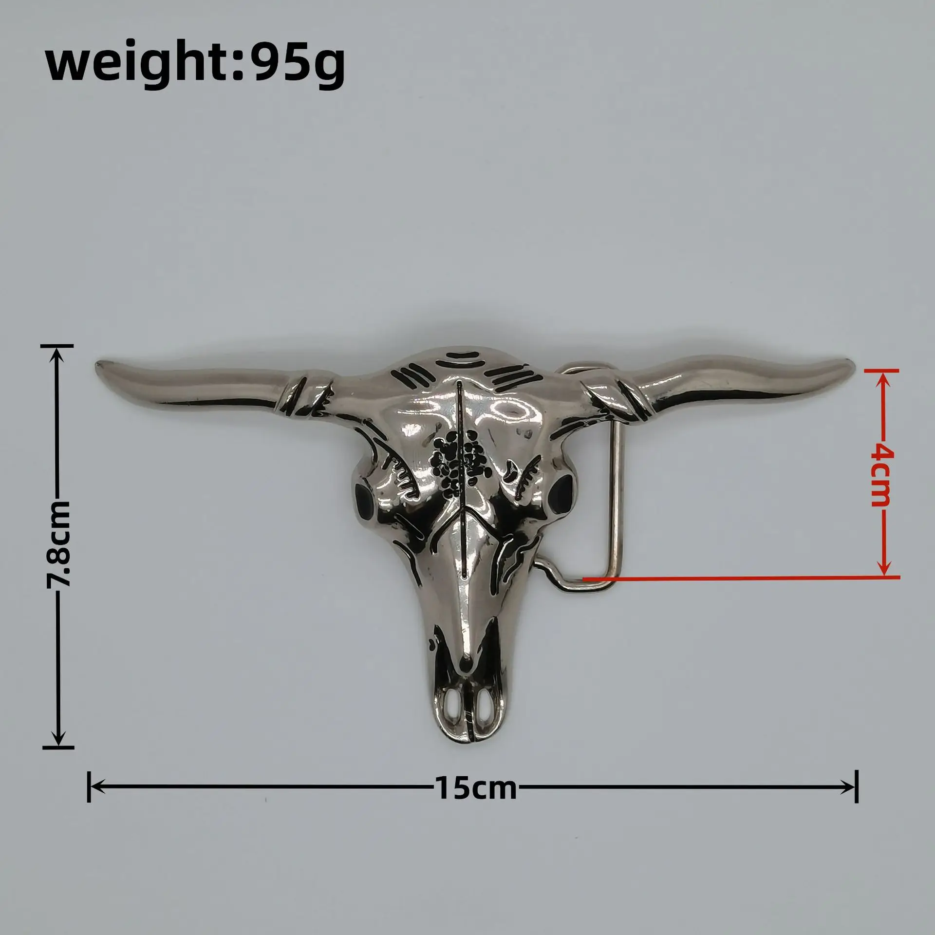 Belt Buckles For Women Western Bull Skull Belt Buckle - Turquoise & Wood Bead Cowboy Buckle (3.7"x2.56") Cpo Belt Buckle