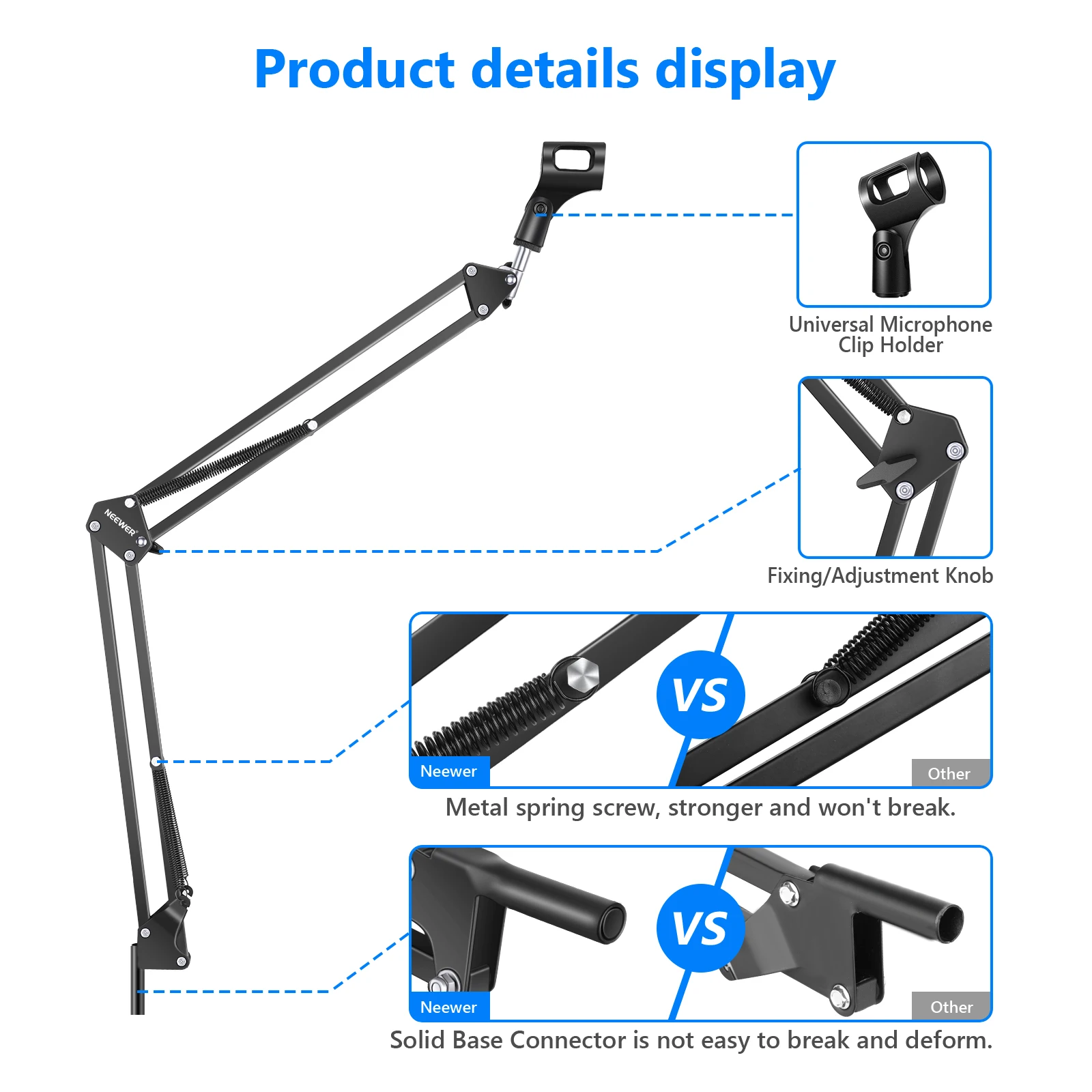Extendable Recording Microphone Holder Suspension Boom Scissor Arm Stand Holder Microphone Clip Table Mounting Clamp Regard L 