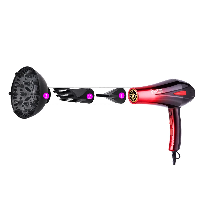 
Профессиональный Дорожный фен для волос, 4000 Вт, диффузор, вращающийся электрический фен, инструменты для укладки волос для парикмахерской + насадка 