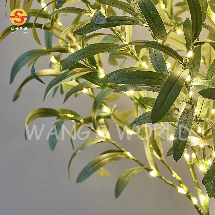 FastDeng Olivier décoratif lumineux à 60 DEL – Arbre de verdure artificiel  de table lumineux de 4