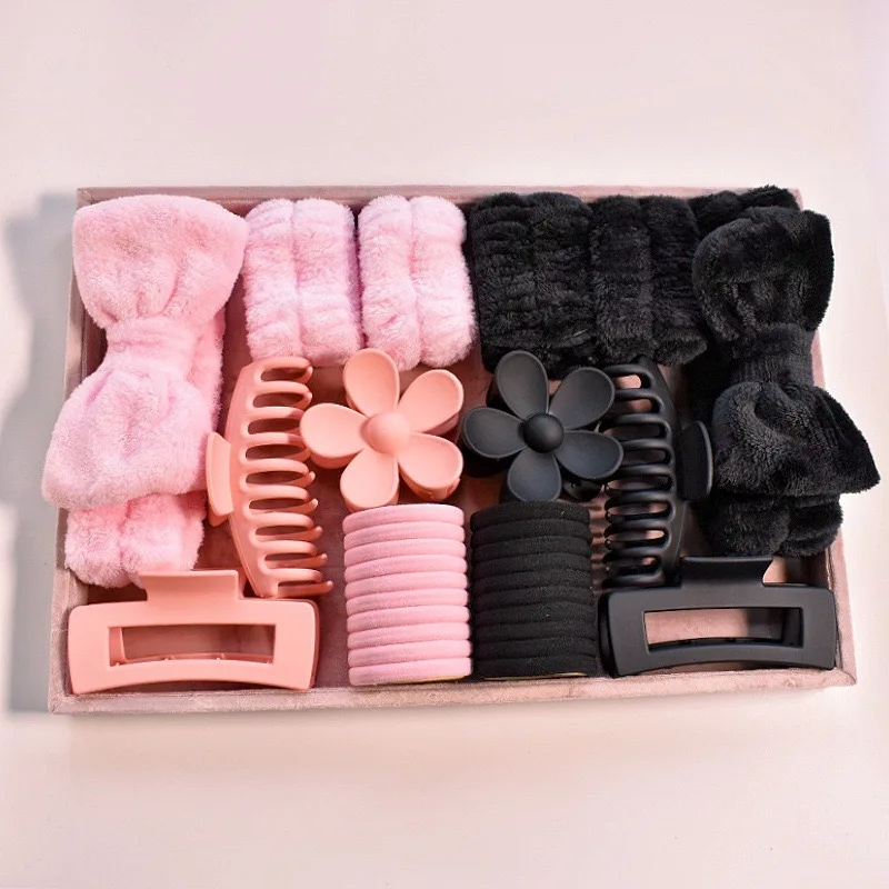 Wholesale 16pcs Set Spa Washing Fluffy Wristband Bow Headbands Flower Hair Claw Women's aperçu 2