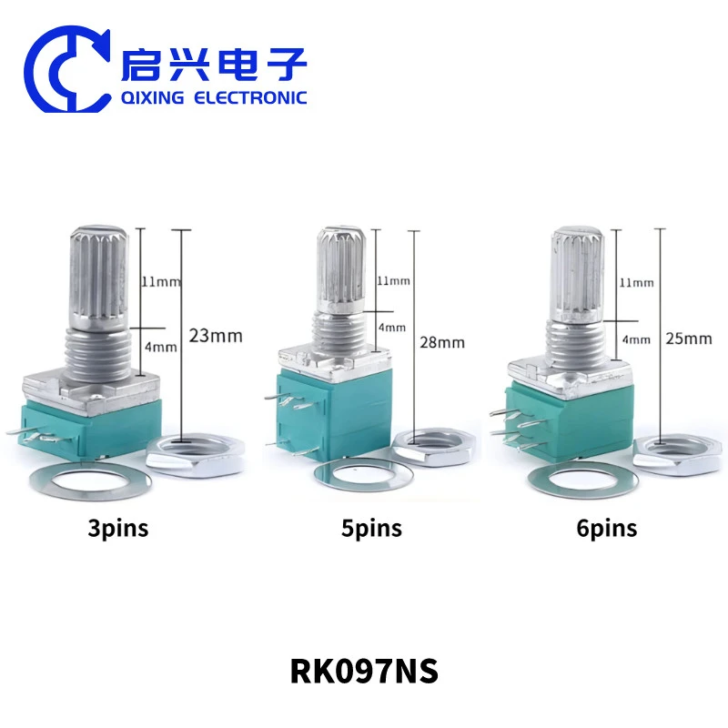 Single/double Volume Potentiometer B10K RV097NS 3 Pin 5 Pin 6 Pin 8 Pin พร ้ อมสวิตช ์ Potentiometer แบบปรับได ้ I.456972183